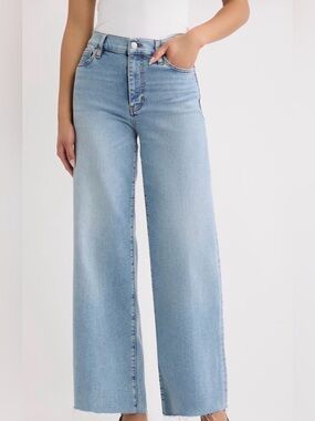 FRAME Le Slim Palazzo High Waist Wide Leg Jeans—GREAT!  Like New—Raw Hem—Size 28